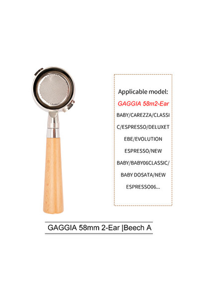 Choice GAGGIA Beech-A 58MM Coffee Bottomless Portafilter Solid Wood Handle Fo...