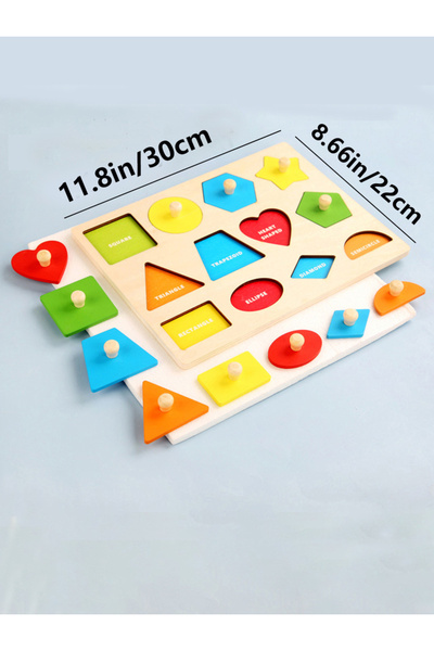 Choice6 لوحة ألغاز هندسية خشبية من مونتيسوري، 12 وتدًا، لعبة تعليمية حسية للأ...