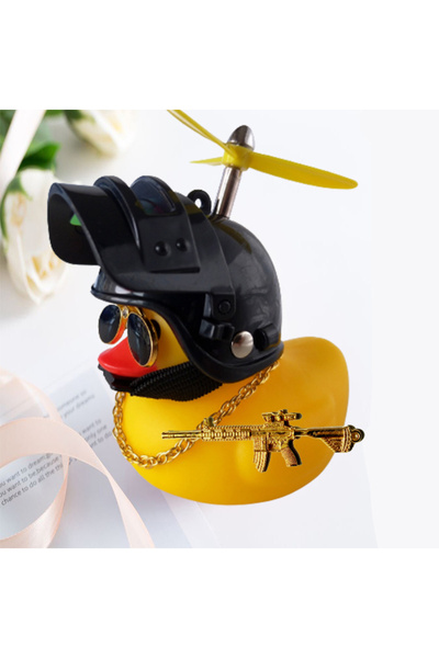 Choice7 Yellow Duck 5 Motor Accessories Yellow Duck with Helmet for Bike With...