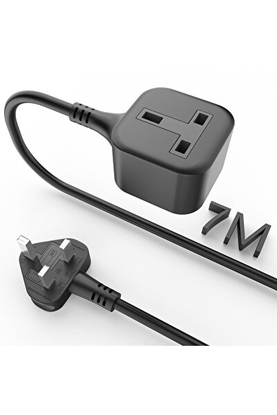 Choice سلك طاقة أسود بطول 7 أمتار، مزود بقابس بريطاني قياسي بطول 3/5/7 أمتار،...