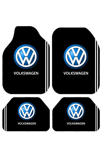 Pixel Dizayn Volkswagen Logolu Oto Halı Paspas 4 Parça Set Kaymaz Dot Taban S...