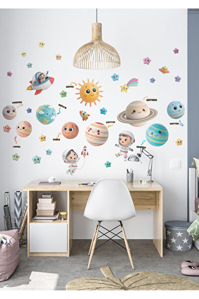Ettycat Design Gezegenler ve Astronotlar Çocuk Odası Duvar Sticker Seti