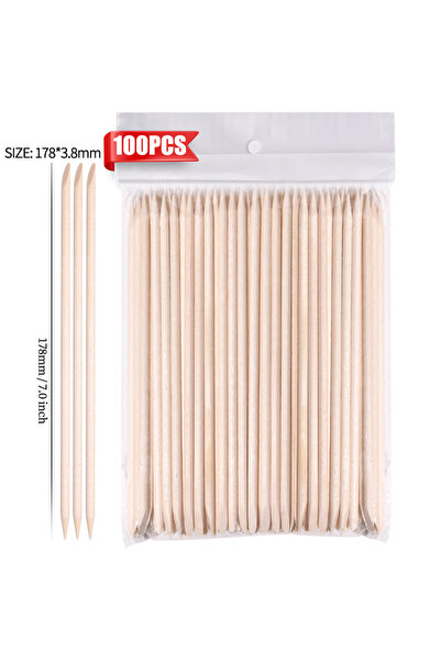 choice2 ١٠٠ قطعة من أعواد خشب البرتقال بطول ١٧٨ مم، أداة مزدوج الجوانب لإزالة...