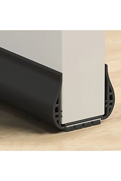 choice2 شريط مانع للتسرب أسود اللون، قطعة واحدة، أسفل الباب، عازل للغبار والض...