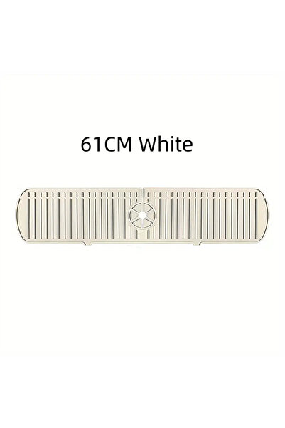 Choice5 حصائر سيليكون بيضاء 61 سم لتجميع مياه الصنبور، وسادات تجفيف مانعة للا...