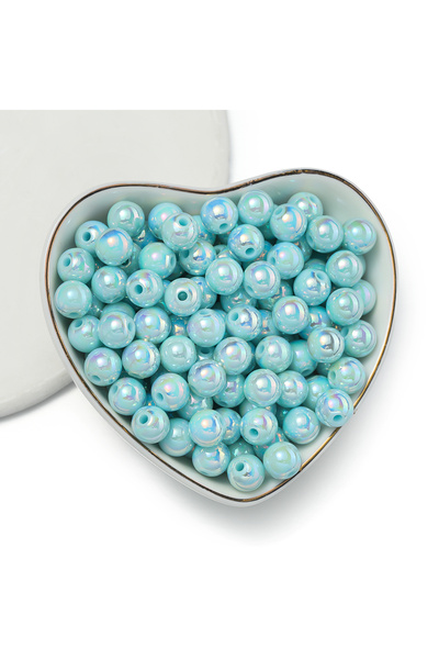 Choice16 8mm-100pcs Sky blue 50/100pcs 6/8/10mm AB Color Acrylic Beads Round ...