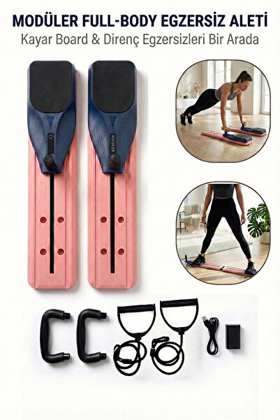 kochler Ev Tipi Full Body Egzersiz Aleti - Direnç Halatlı Kayar Board Sisteml...