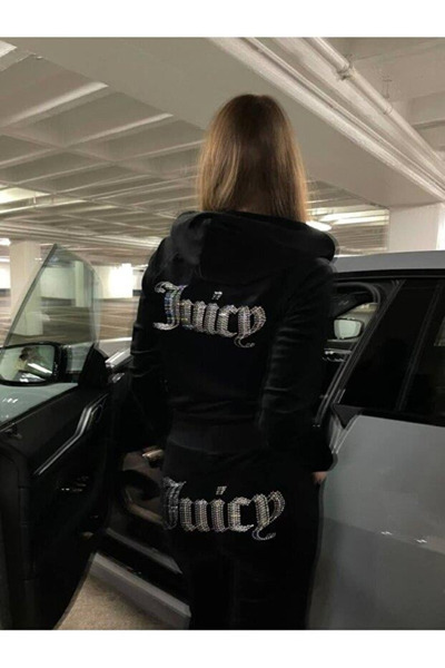 Gofeel Kadın Kadife Bol Parıltılı Taşlı Eşofman Takımı