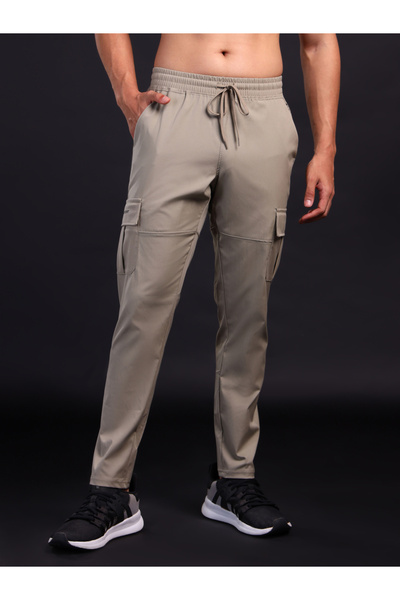 Technosport By Styli Men Solid Relaxed Fit Sports Cargo Trackpants