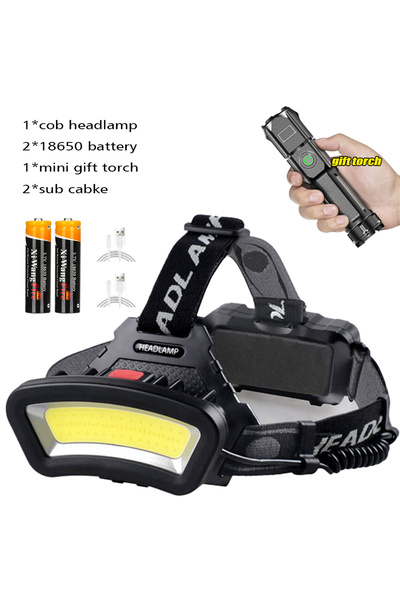 Choice3 مصباح أمامي XIWANGFIRE أسود مزود بمصباح يدوي، بتقنية COB LED، إضاءة و...