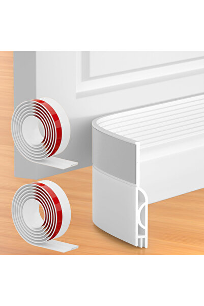 Choice3 شريط مانع لتسرب الهواء للباب، أبيض، بطول 2 متر، وعرض 1/2 متر، يُستخدم...