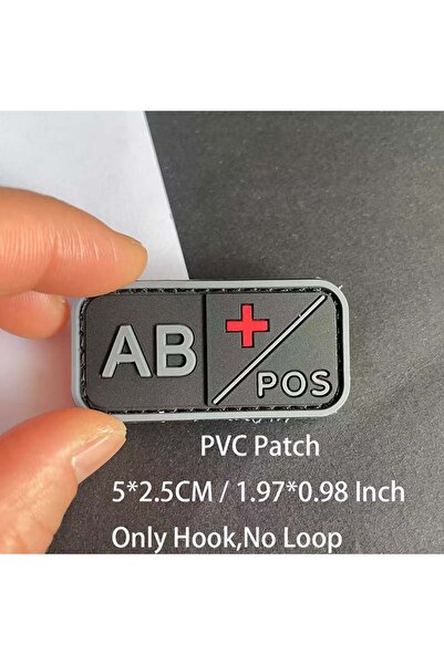 Choice21 شارة صغيرة رمادية 11-Gray AB POS مع خطاف، شارات PVC لفصائل الدم A B ...
