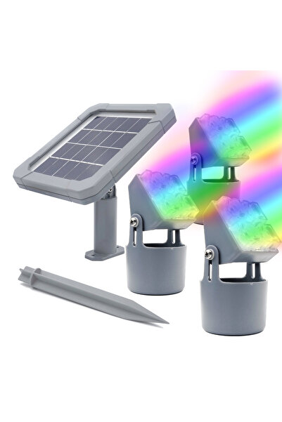 choice2 مصباح بركة غاطس يعمل بالطاقة الشمسية 3 في 1 RGB، مصباح كشاف شمسي برما...