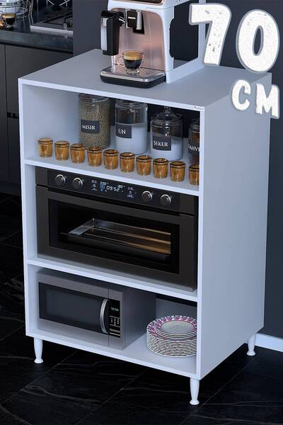 Modilayn Çilek 80x119,2x48 cm Mikrodalga ve Midi Fırın Standı - 3 Bölmeli Çok...