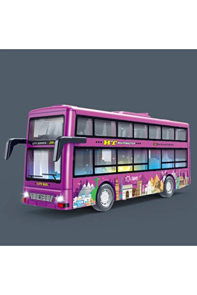 Choice10 VIOLET Double Decker Sightseeing Bus Model Pull Back Vehicles Toy Di...