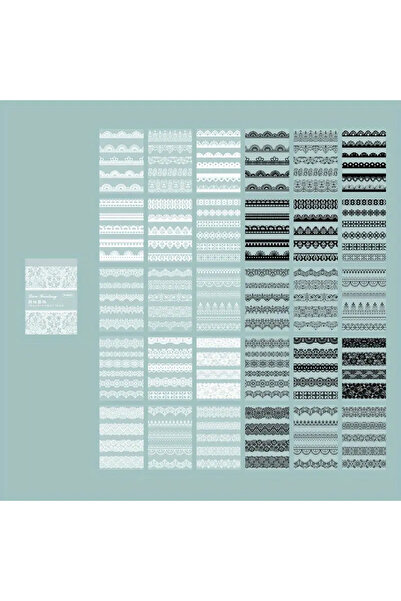 Choice3 F 30pcs, Vintage Style Black And White Lace Stickers Book DIY Diary J...