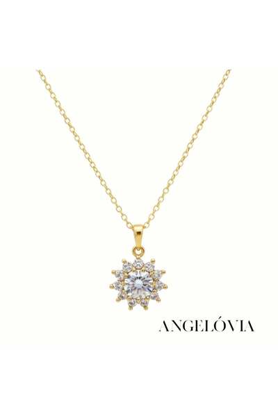 Angelovia Sun Pattern Steel Necklace