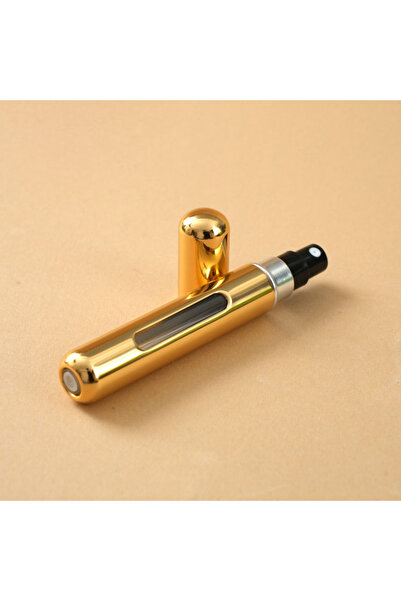 Choice8 زجاجة عطر معدنية قابلة لإعادة التعبئة سعة 10 مل، لون ذهبي لامع، حجم م...