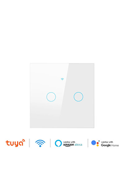 choice2 مفتاح إضاءة ذكي ثنائي المنافذ من نوع Tuya يعمل بتقنية الواي فاي، بدون...