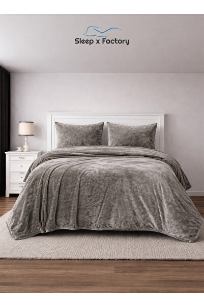Sleep x Factory 3-Piece Velvet Comforter Set 200x240 cm – Soft Luxury Bed Set...