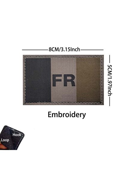 Choice22 HK110-24 رقعة مطرّز بشعار علم فرنسا، شارة فرنسية عاكسة للأشعة تحت ال...