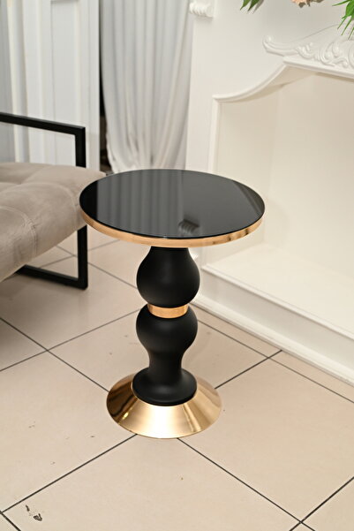 Nadisse Siyah Gold Yan Sehpa