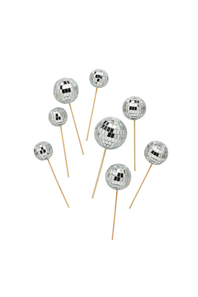 Hootyballoo زينة طعام على شكل كرة ديسكو، 8 قطع