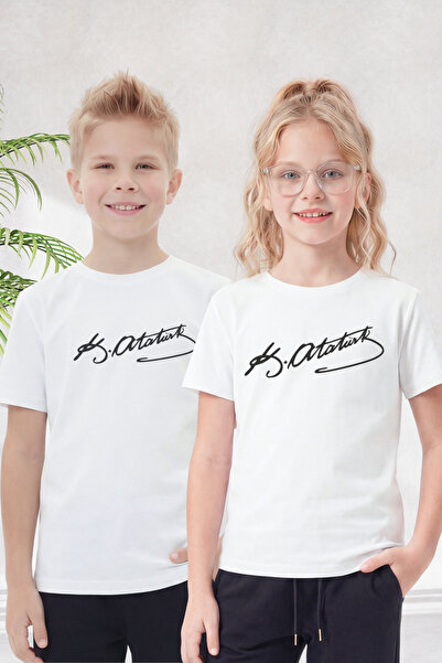 YA KO KİDS Tricou unisex pentru copii cu mânecă scurtă, cu imprimeu Atatürk, ...