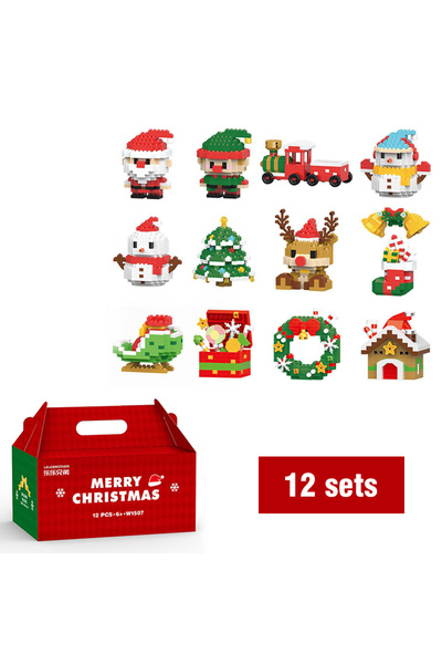 Choice12 12 SET DIY Christmas Building Blk Snowman Elk Santa Claus Model Micr...