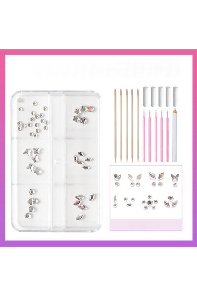 Choice6 طقم كريستال احترافي لتزيين الأسنان بستة مربعات، طقم مجوهرات كريستالية...