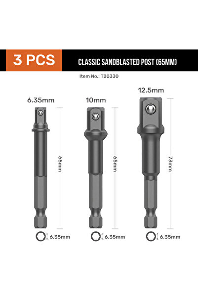 Choice مجموعة محولات صدمات عالية المواصفات مقاس 65 مم (مُعالجة بالرمل) مع حام...