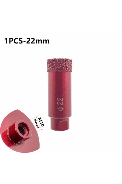 Choice18 مثقاب ماسي جاف للحام بالتفريغ بقطر 22 مم وخيط M10، منشار ثقب بلاط ال...