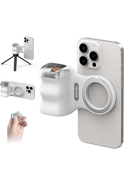 TELESIN مقبض كاميرا مغناطيسي مع غالق لاسلكي لأجهزة iPhone و Android - معتمد م...