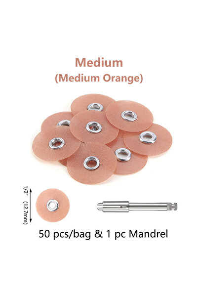 Choice5 أقراص تلميع وتشطيب الأسنان متوسطة الحجم 12.7 مم، 50 قطعة/حقيبة، مركبا...