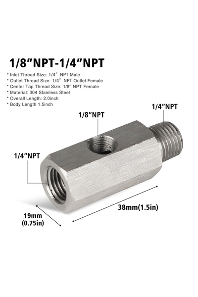 choice2 مستشعر ضغط الزيت بفتحات جانبية من الفولاذ المقاوم للصدأ 1-8NPT و1-4NP...