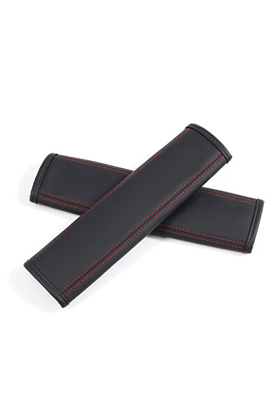 Choice1 غطاءان حزام أمان مقعد السيارة من جلد نابا الأحمر، قطعتان، وسادة أمان ...