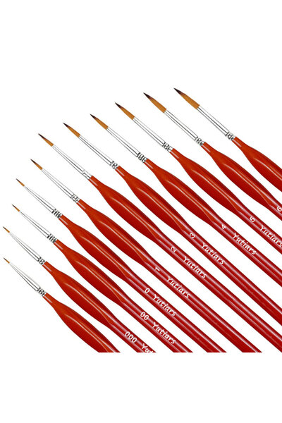 Choice5 مجموعة فرش طلاء مصغرة ثلاثية الألوان برتقالية اللون (11 قطعة) - 10/11...