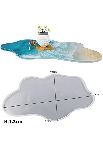 Choice1 قالب راتنج غير منتظم لطاولة مستطيلة مستديرة كبيرة الحجم بقطر 60 سم، ز...