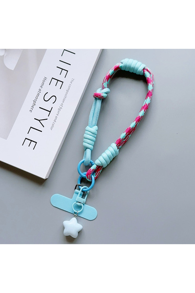 Choice5 حبل قصير مضفر قابل للتعديل، مصنوع من بوليستر /النايلون، أزرق اللون، ي...