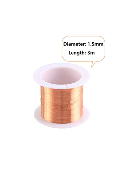 Choice30 لفة واحدة من سلك مغناطيسي مطلي بالمينا، 1.5 مم × 3 م، 0.1-1.5 مم، مق...