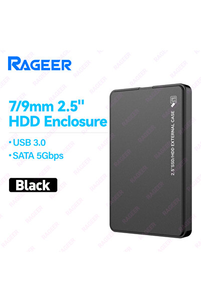 choice2 black RAGEER 2.5" HDD Enclosure 5 Colors External Hard Drive Case USB...