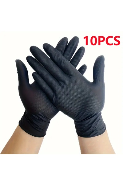 Choice7 قفازات نتريل برتقالية شديدة التحمل 8 مل، بنقشة ماسية بارزة، للاستخدام...