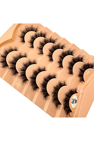 Choice12 7 أزواج 5DJ44 AMSDCN رموش صناعية من المنك، مظهر طبيعي كثيف، رموش صنا...