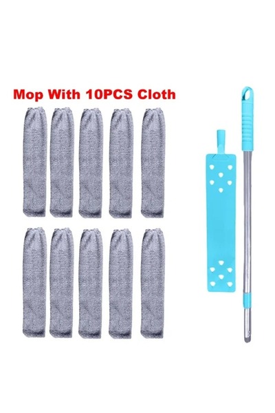 Choice4 ممسحة مع 10 قطع قماش، ممسحة بمقبض طويل، فرشاة تلسكوبية لتنظيف الفجوات...