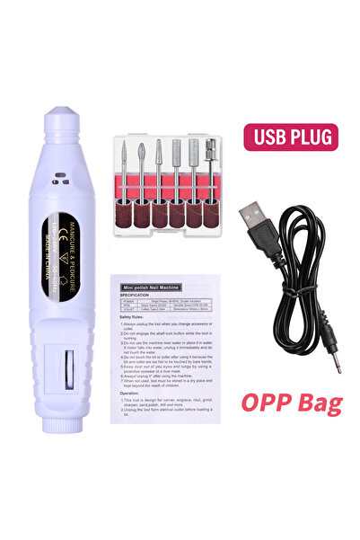 Choice7 حقيبة OPP بيضاء، طقم برد أظافر كهربائي 6 في 1 من YIKOOLIN، جهاز تلميع...
