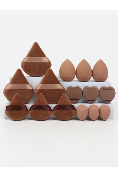 Choice9 مجموعة متعددة التأثيرات مكونة من 15 قطعة: 3 إسفنجات بودرة سائبة، 3 إس...