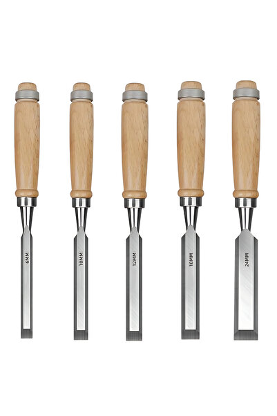 Choice 5pcs 6 10 12 18 24mm 1/5Pcs/set Manual Wood Carving Hand Chisel Tool S...