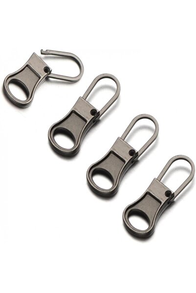 Choice4 مسدس أسود - 4 قطع - 4-20 قطعة - سحاب معدني بديل - رأس سحاب قابل للفصل