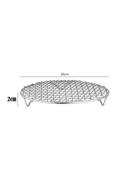 Choice6 26cm Round Air Fryer Rack Stackable Stainless Steel Grid Grill BBQ Ne...