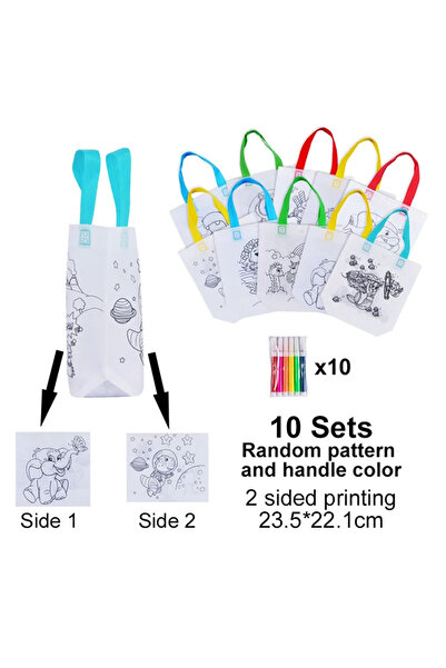 Choice4 Other 10SMTYD 10CB DIY Graffiti Bags with Coloring Marker Painting No...